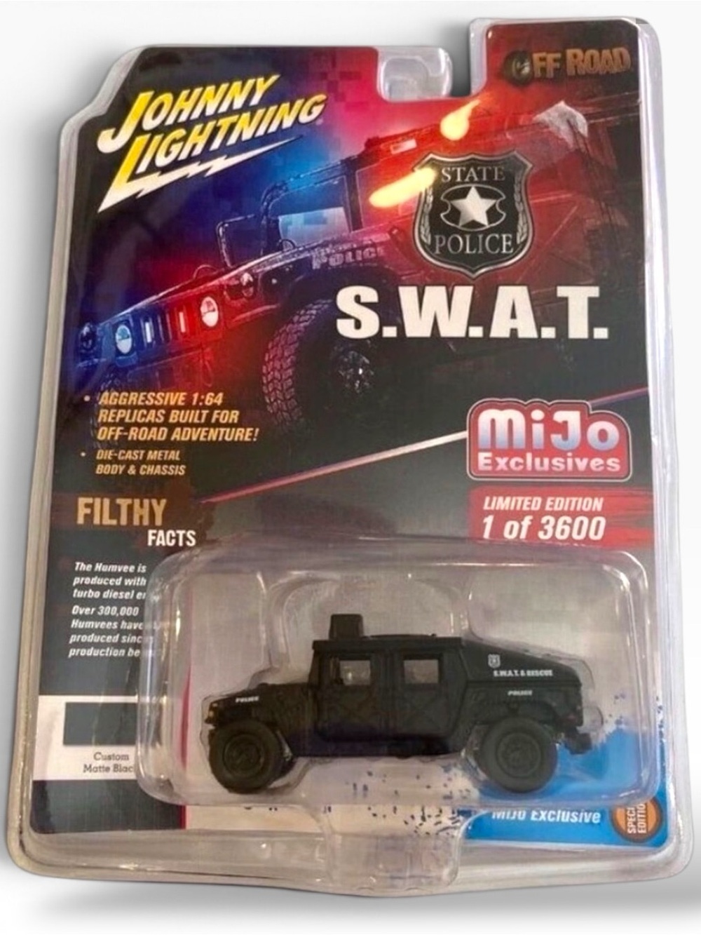 Johnny Lightning Off Road S.W.A.T. Police Humvee Special Edition 1:64 Scale
